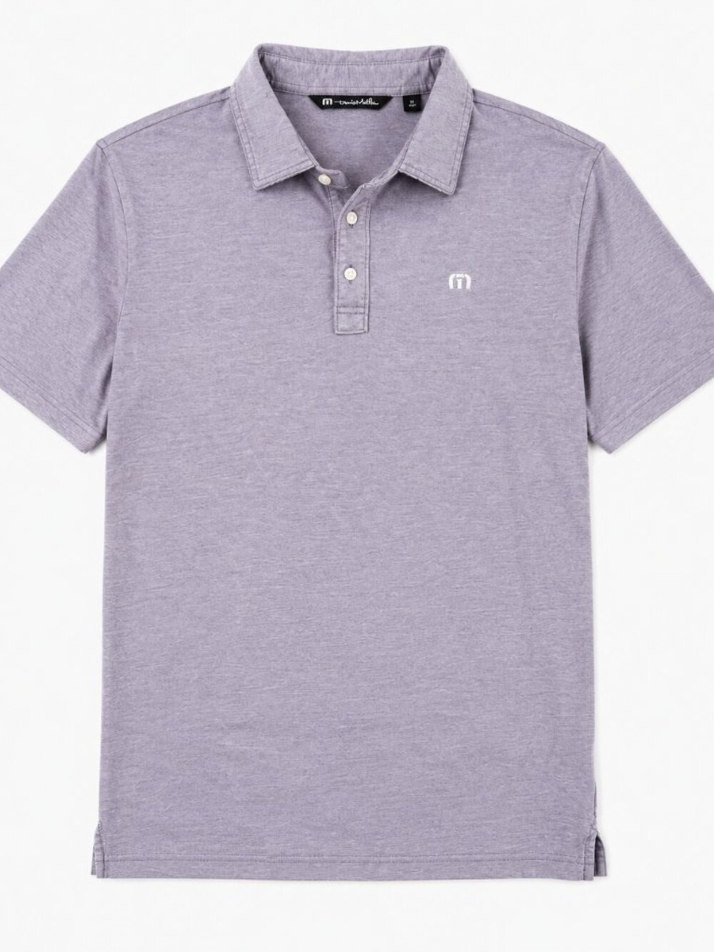 TravisMathew Golf Polo Mens Medium Purple Heather Performance Shirt Stretch